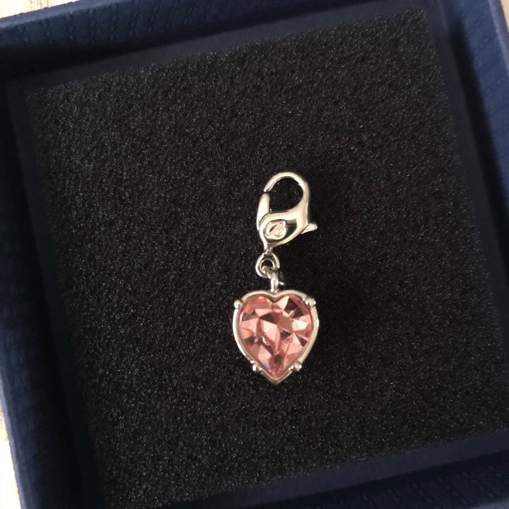 Swarovski Sterling Silver Pink Heart Charm